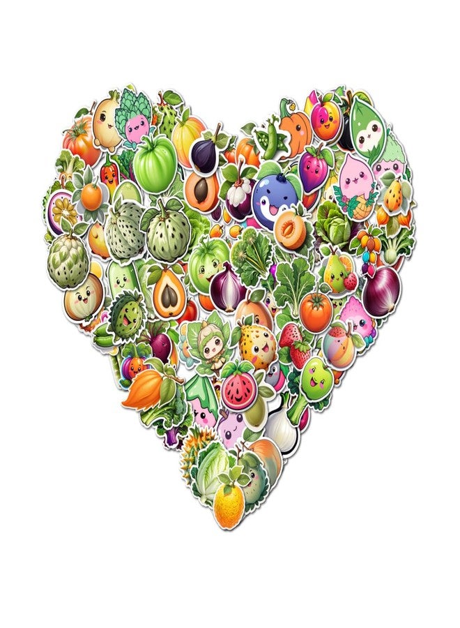 EXO DECOR Fruit & Vegetable Stickers - 120 PCS Fruits Stickers for Laptops, Guitars, Phones, Pads, Skateboards, Bicycles, Motorcycles, Helmets - Waterproof_1239 B - Image 1